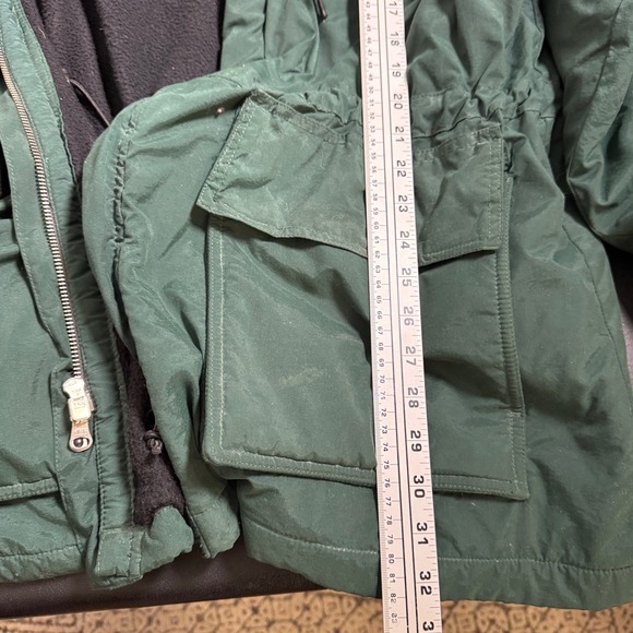 Vintage GAP Blue Square Men's XL Green Parka Winter Jacket Hooded Lined Full Zip - Picture 4 of 6